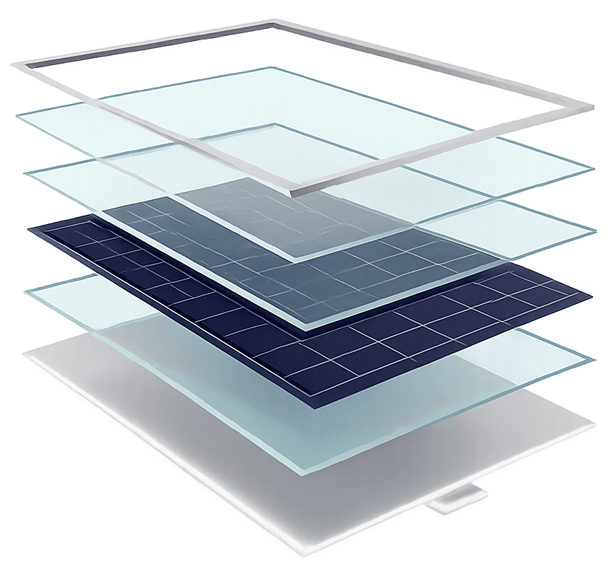 Solar panel layers